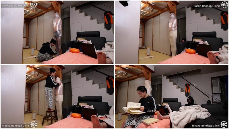 Mistress Hinako - Full Body Plastic Wrap And Tape Mummification And Abandonment Play