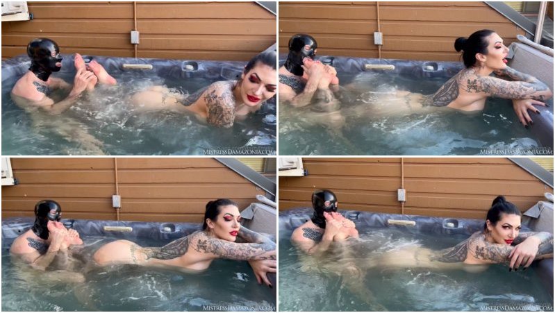Mistress Damazonia - Foot Worship And Tease In The Hot Tub Just Dropped In Your DM