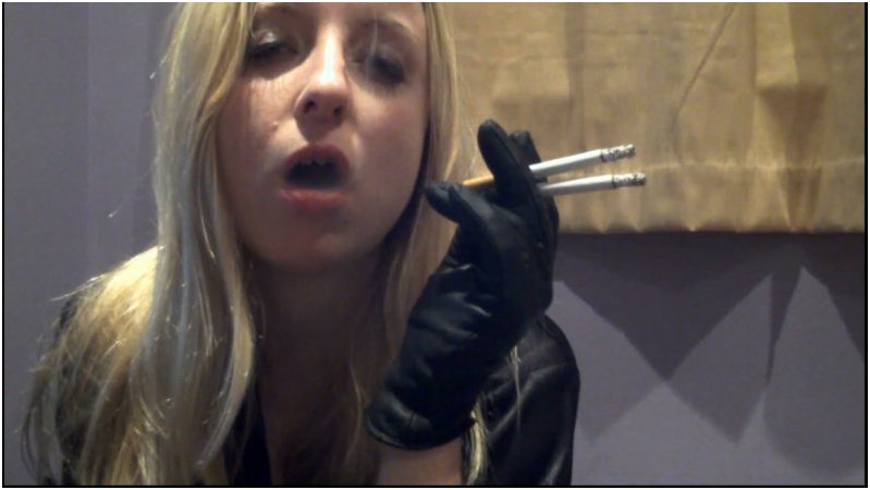 SophieShox - Chain Smoking In Black Leather Gloves